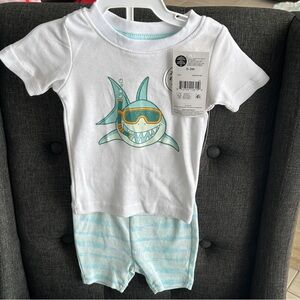 NEW 🆕 White and Blue Shark Baby Pyjama set
